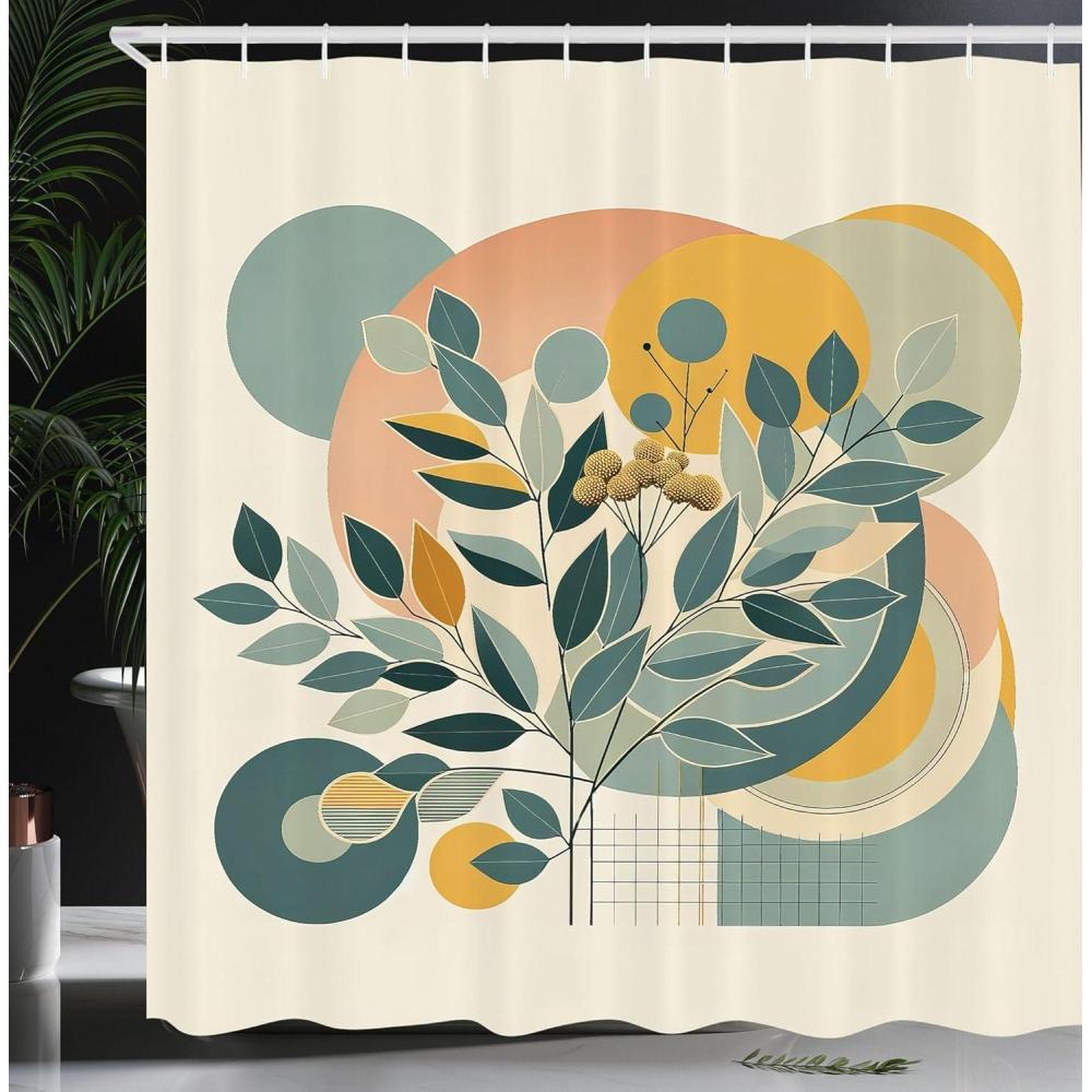 imageAmbesonne Colorful Shower Curtain Retro Design Groovy Valentines Day Hearts Pattern on Plain Back 90s Feeling Cloth Fabric Bathroom Decor Set with Hooks 69 W x 75 L White MulticolorOrange Dark Sea Green
