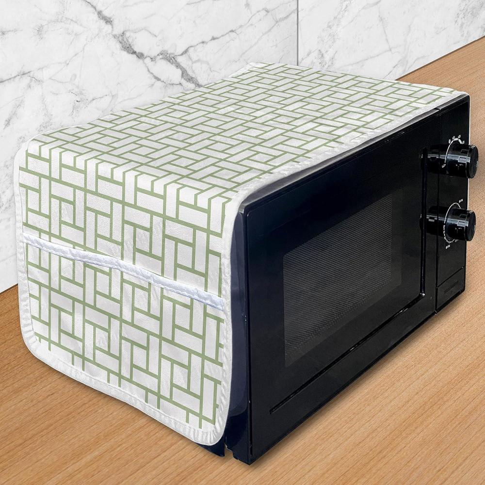 imageAmbesonne Romantic Microwave Oven Cover Soft Colored Hearts in Love Valentines Day Repetitive Pattern Water Resistant Organizer with Pockets for Kitchen 36 x 12 Pale Yellow Pale PinkPistachio Green White