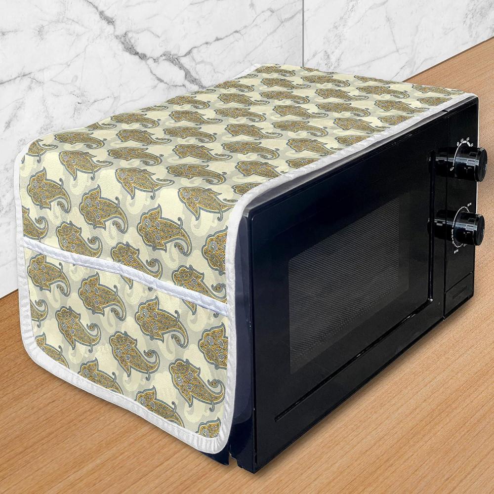 imageAmbesonne Romantic Microwave Oven Cover Soft Colored Hearts in Love Valentines Day Repetitive Pattern Water Resistant Organizer with Pockets for Kitchen 36 x 12 Pale Yellow Pale PinkMustard