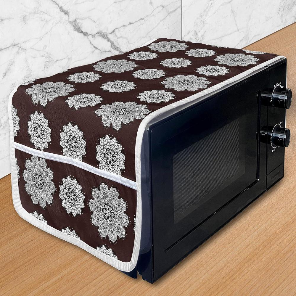 imageAmbesonne Valentines Microwave Oven Cover Pastel Heart Lovers Teenage Romance Girly Birthday Water Resistant Organizer with Pockets for Kitchen 36 x 12 Magenta Pink and WhiteChestnut Brown and White