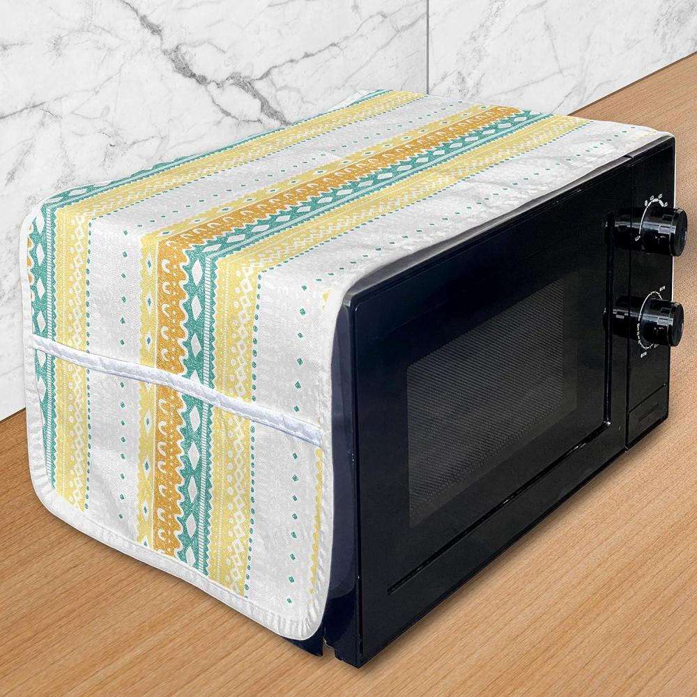 imageAmbesonne Vintage Valentine Microwave Oven Cover I Love You in Several Languages with Paint Drops and Hearts Water Resistant Organizer with Pockets for Kitchen 36 x 12 Vermilion Plum Off WhiteTeal Orange Pale Yellow