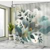 Ambesonne Colorful Shower Curtain, Retro Design Groovy Valentine’s Day Hearts Pattern on Plain Back 90s Feeling, Cloth Fabric Bathroom Decor Set with Hooks, 69″ W x 75″ L, White Multicolor(Dark Sea Green Grey Teal)