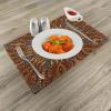 Ambesonne Ethnic Place Mats Set of 4, Mosaic Like Warm Colored Design with Floral Swirls Image Print, Washable Fabric Placemats for Dining Table, Standard Size, Yellow Marigold