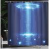 Ambesonne Fairytale Shower Curtain, Romantic Carriage Royal Ornamental Details Stopped at The Door of a Kingdom Palace Cartoon, Cloth Fabric Bathroom Set with Hooks, 69″ W x 70″ L, Yellow and Pink(Blue)