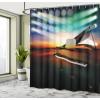 Ambesonne Fairytale Shower Curtain, Romantic Carriage Royal Ornamental Details Stopped at The Door of a Kingdom Palace Cartoon, Cloth Fabric Bathroom Set with Hooks, 69″ W x 70″ L, Yellow and Pink(Chestnut Brown)
