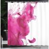 Ambesonne Fairytale Shower Curtain, Romantic Carriage Royal Ornamental Details Stopped at The Door of a Kingdom Palace Cartoon, Cloth Fabric Bathroom Set with Hooks, 69″ W x 70″ L, Yellow and Pink(Punch Pink)