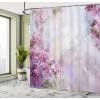 Ambesonne Fairytale Shower Curtain, Romantic Carriage Royal Ornamental Details Stopped at The Door of a Kingdom Palace Cartoon, Cloth Fabric Bathroom Set with Hooks, 69″ W x 70″ L, Yellow and Pink(Lilac White)