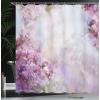 Ambesonne Fairytale Shower Curtain, Romantic Carriage Royal Ornamental Details Stopped at The Door of a Kingdom Palace Cartoon, Cloth Fabric Bathroom Set with Hooks, 69″ W x 70″ L, Yellow and Pink(Lilac White)