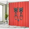 Ambesonne Fairytale Shower Curtain, Romantic Carriage Royal Ornamental Details Stopped at The Door of a Kingdom Palace Cartoon, Cloth Fabric Bathroom Set with Hooks, 69″ W x 70″ L, Yellow and Pink(Brown Red)