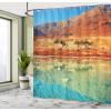 Ambesonne Fairytale Shower Curtain, Romantic Carriage Royal Ornamental Details Stopped at The Door of a Kingdom Palace Cartoon, Cloth Fabric Bathroom Set with Hooks, 69″ W x 70″ L, Yellow and Pink(Pale Green Pale Blue)