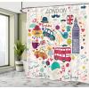 Ambesonne Fairytale Shower Curtain, Romantic Carriage Royal Ornamental Details Stopped at The Door of a Kingdom Palace Cartoon, Cloth Fabric Bathroom Set with Hooks, 69″ W x 70″ L, Yellow and Pink(Red Pink)