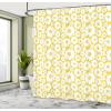 Ambesonne Fairytale Shower Curtain, Romantic Carriage Royal Ornamental Details Stopped at The Door of a Kingdom Palace Cartoon, Cloth Fabric Bathroom Set with Hooks, 69″ W x 70″ L, Yellow and Pink(Mustard White)