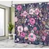 Ambesonne Fairytale Shower Curtain, Romantic Carriage Royal Ornamental Details Stopped at The Door of a Kingdom Palace Cartoon, Cloth Fabric Bathroom Set with Hooks, 69″ W x 70″ L, Yellow and Pink(Indigo Magenta)