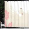 Ambesonne Fashion Shower Curtain, Pastel Colored Portrait of a Woman Soft Digital Flowers Bridal Theme Romantic Image, Cloth Fabric Bathroom Decor Set with Hooks, 69″ W x 70″ L, Beige Pink