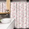 Ambesonne Flamingo Stall Shower Curtain, Flamingos in Vintage Style Illustration Love and Romantic Animals Art Print, Fabric Bathroom Decor Set with Hooks, 54″ W x 78″ L, Beige Pink