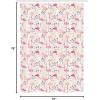 Ambesonne Flamingo Stall Shower Curtain, Flamingos in Vintage Style Illustration Love and Romantic Animals Art Print, Fabric Bathroom Decor Set with Hooks, 54″ W x 78″ L, Beige Pink