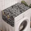 Ambesonne Gothic Microwave Oven Cover, Vintage Royal Composition with Rose Flowers and Hearts Valentines Day Inspired, Water Resistant Organizer with Pockets for Kitchen, 36″ x 12″, Black White(Black White)