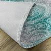 Ambesonne Grey and Teal Place Mats Set of 4, Mandala Ombre Colored Style Geometry Pattern with Flower Lines Display Art, Washable Fabric Placemats for Dining Table, Standard Size, Teal and Grey