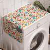 Ambesonne Hearts Microwave Oven Cover, Oval Shapes with Heart in Retro Tones Valentines Day Birthday Theme Pattern, Water Resistant Organizer with Pockets for Kitchen, 36″ x 12″, Multicolor(Multicolor)