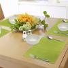 Ambesonne Lime Green Place Mats Set of 4, Empty Backdrop Blurry Off Focus Pastel Toned Shade Color Spring Theme Abstract, Washable Fabric Placemats for Dining Table, Standard Size, Apple Green