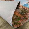 Ambesonne Mediterranean Place Mats Set of 4, Medieval Old Town in Tuscany Mediterranean Historic Culture Village Town Stone Photo, Washable Fabric Placemats for Dining Table, Standard Size, Tan