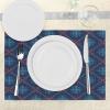 Ambesonne Nordic Place Mats Set of 4, Checkered Pattern with Vintage Snowflake Motifs Norwegian Traditional Xmas, Washable Fabric Placemats for Dining Table, Standard Size, Scarlet Beige