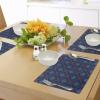Ambesonne Nordic Place Mats Set of 4, Checkered Pattern with Vintage Snowflake Motifs Norwegian Traditional Xmas, Washable Fabric Placemats for Dining Table, Standard Size, Scarlet Beige