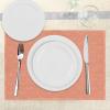 Ambesonne Peach Place Mats Set of 4, Flower Ornate Pattern Nature Inspired Image with Soft Color Spring Summer Foliage Print, Washable Fabric Placemats for Dining Table, Standard Size, Peach