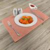 Ambesonne Peach Place Mats Set of 4, Flower Ornate Pattern Nature Inspired Image with Soft Color Spring Summer Foliage Print, Washable Fabric Placemats for Dining Table, Standard Size, Peach