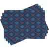 Ambesonne Nordic Place Mats Set of 4, Checkered Pattern with Vintage Snowflake Motifs Norwegian Traditional Xmas, Washable Fabric Placemats for Dining Table, Standard Size, Scarlet Beige
