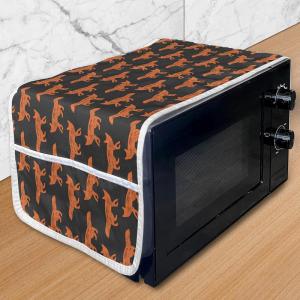 Ambesonne Cartoon Microwave Oven Cover, Vertical Stripes with Bow Ties Pale Palette Illustration Valentines Day, Water Resistant Organizer with Pockets for Kitchen, 36″ x 12″, Pale Pink Rose(Orange Charcoal Grey)