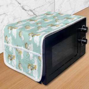 Ambesonne Cartoon Microwave Oven Cover, Vertical Stripes with Bow Ties Pale Palette Illustration Valentines Day, Water Resistant Organizer with Pockets for Kitchen, 36″ x 12″, Pale Pink Rose(Earth Yellow Seafoam)