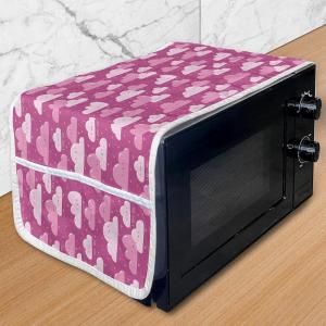 Ambesonne Cartoon Microwave Oven Cover, Vertical Stripes with Bow Ties Pale Palette Illustration Valentines Day, Water Resistant Organizer with Pockets for Kitchen, 36″ x 12″, Pale Pink Rose(Magenta Pale Pink)