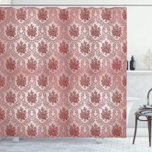 Ambesonne Fairytale Shower Curtain, Romantic Carriage Royal Ornamental Details Stopped at The Door of a Kingdom Palace Cartoon, Cloth Fabric Bathroom Set with Hooks, 69″ W x 70″ L, Yellow and Pink(Pale Rust)