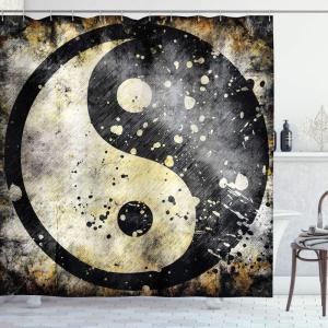 Ambesonne Fairytale Shower Curtain, Romantic Carriage Royal Ornamental Details Stopped at The Door of a Kingdom Palace Cartoon, Cloth Fabric Bathroom Set with Hooks, 69″ W x 70″ L, Yellow and Pink(Black Beige)