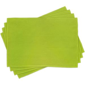 Ambesonne Lime Green Place Mats Set of 4, Empty Backdrop Blurry Off Focus Pastel Toned Shade Color Spring Theme Abstract, Washable Fabric Placemats for Dining Table, Standard Size, Apple Green