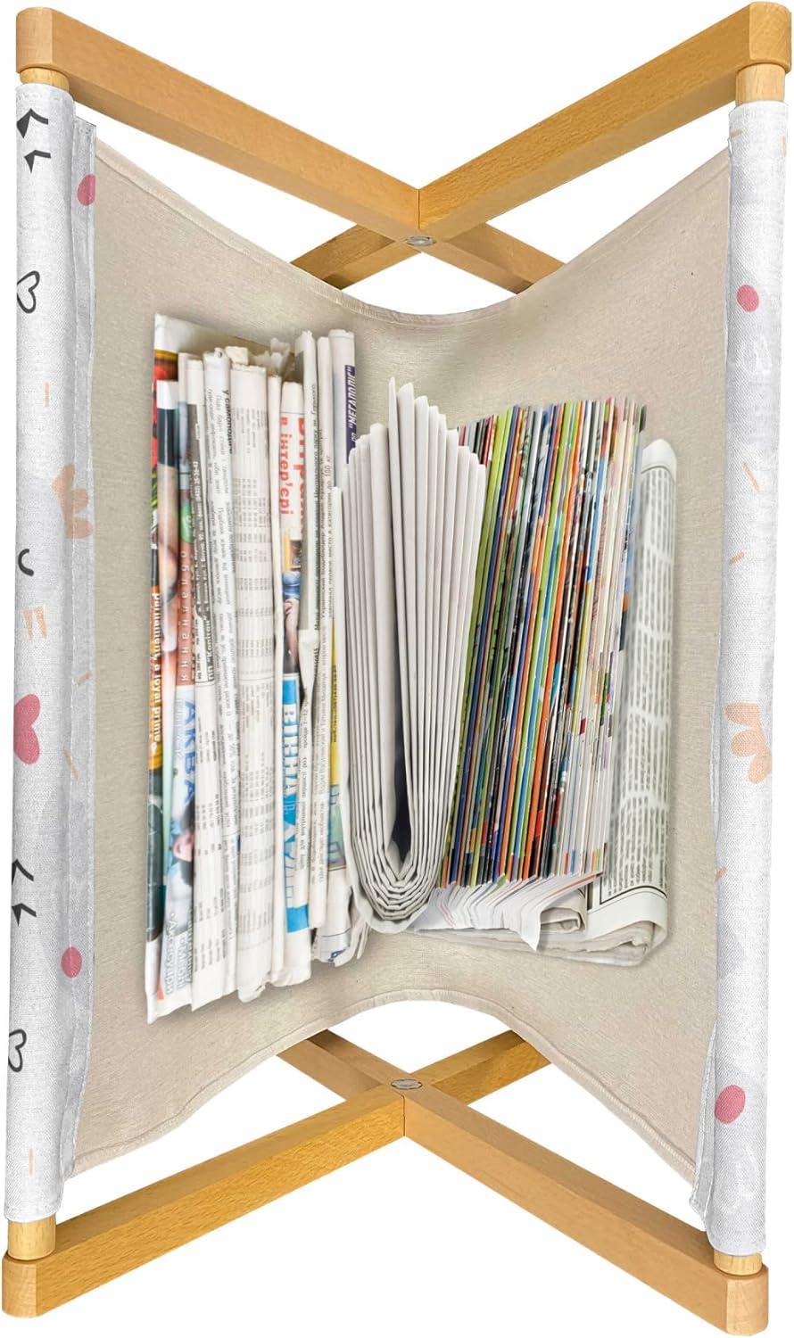 imageAmbesonne Cartoon Magazine and Book Holder Pastel Funny Animals with Hearts Valentines Day Beauty Love Theme Decorative Floor Rack Organizer for Living Room 22x19 Peach Pink and Pale PinkPeach Pink and Pale Pink