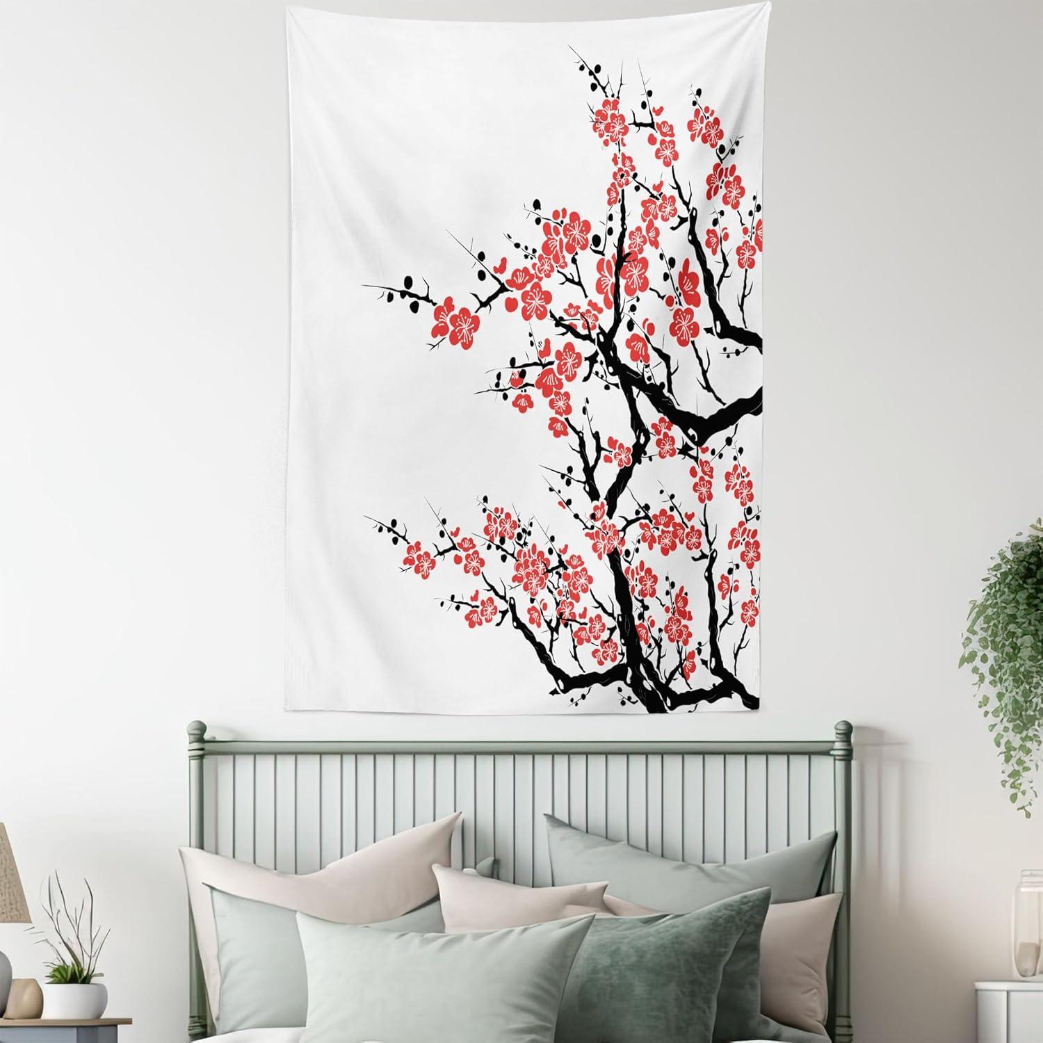 imageAmbesonne Compass Tapestry Compass Illustration with Lettering Nautical Ocean Adventure Themed Print Wide Wall Hanging for Bedroom Living Room Dorm 60 X 40 Night Blue BeigeBlack Red