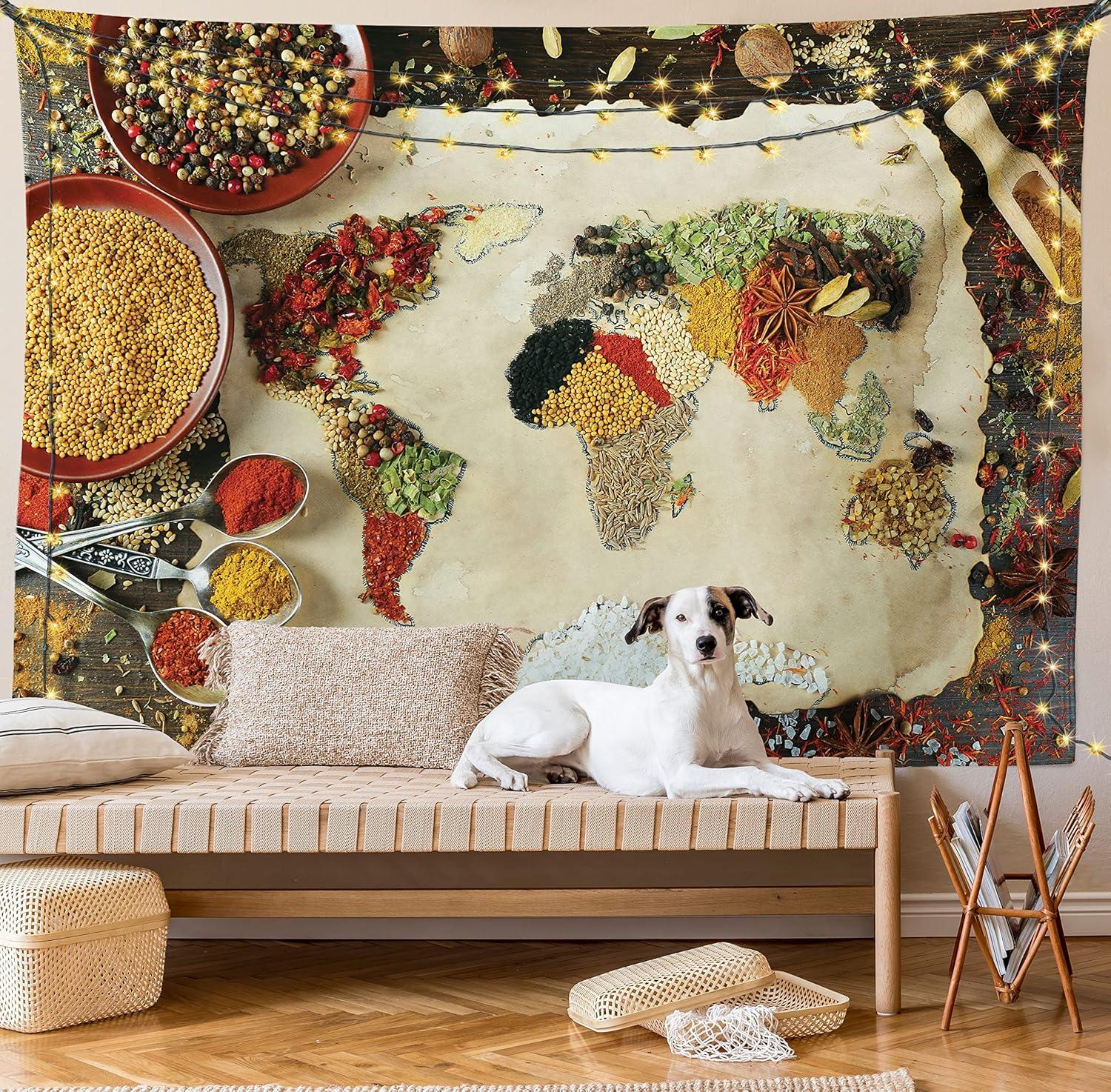 imageAmbesonne Compass Tapestry Compass Illustration with Lettering Nautical Ocean Adventure Themed Print Wide Wall Hanging for Bedroom Living Room Dorm 60 X 40 Night Blue BeigeBeige Vermilion