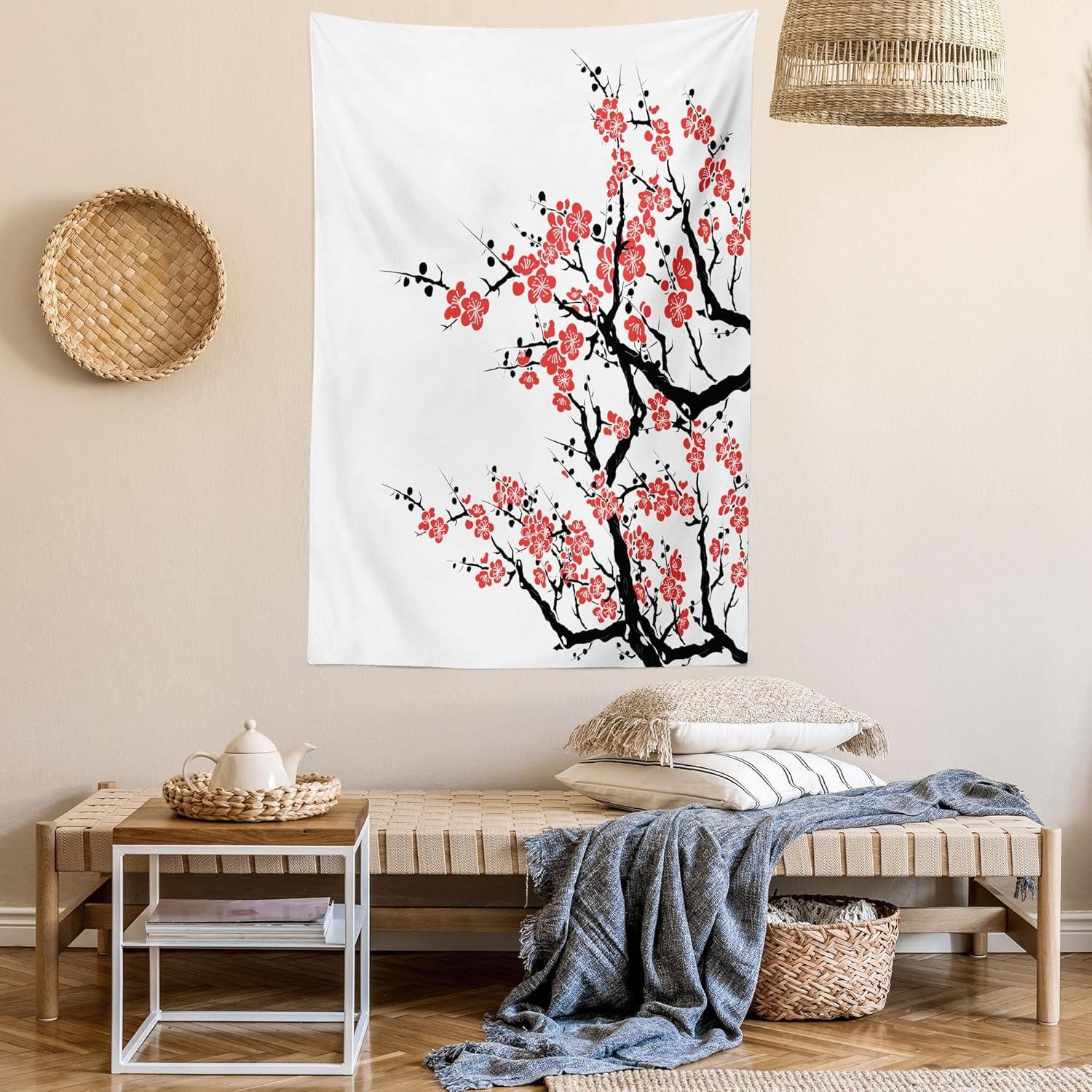 imageAmbesonne Compass Tapestry Compass Illustration with Lettering Nautical Ocean Adventure Themed Print Wide Wall Hanging for Bedroom Living Room Dorm 60 X 40 Night Blue BeigeBlack Red