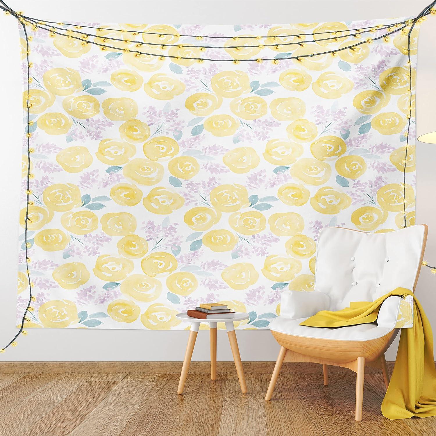 imageAmbesonne Compass Tapestry Compass Illustration with Lettering Nautical Ocean Adventure Themed Print Wide Wall Hanging for Bedroom Living Room Dorm 60 X 40 Night Blue BeigeYellow Lilac