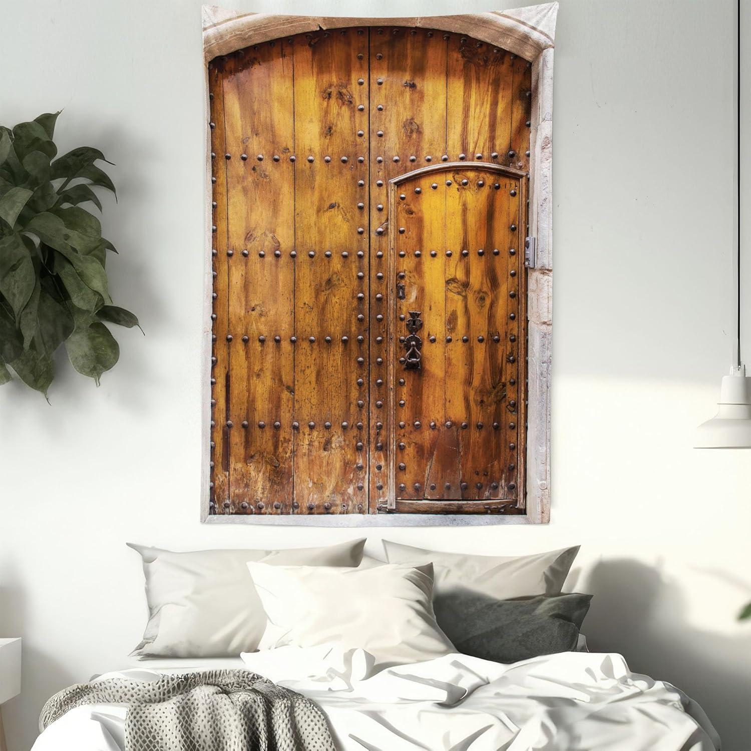 imageAmbesonne Compass Tapestry Compass Illustration with Lettering Nautical Ocean Adventure Themed Print Wide Wall Hanging for Bedroom Living Room Dorm 60 X 40 Night Blue BeigePale Coffee Brown