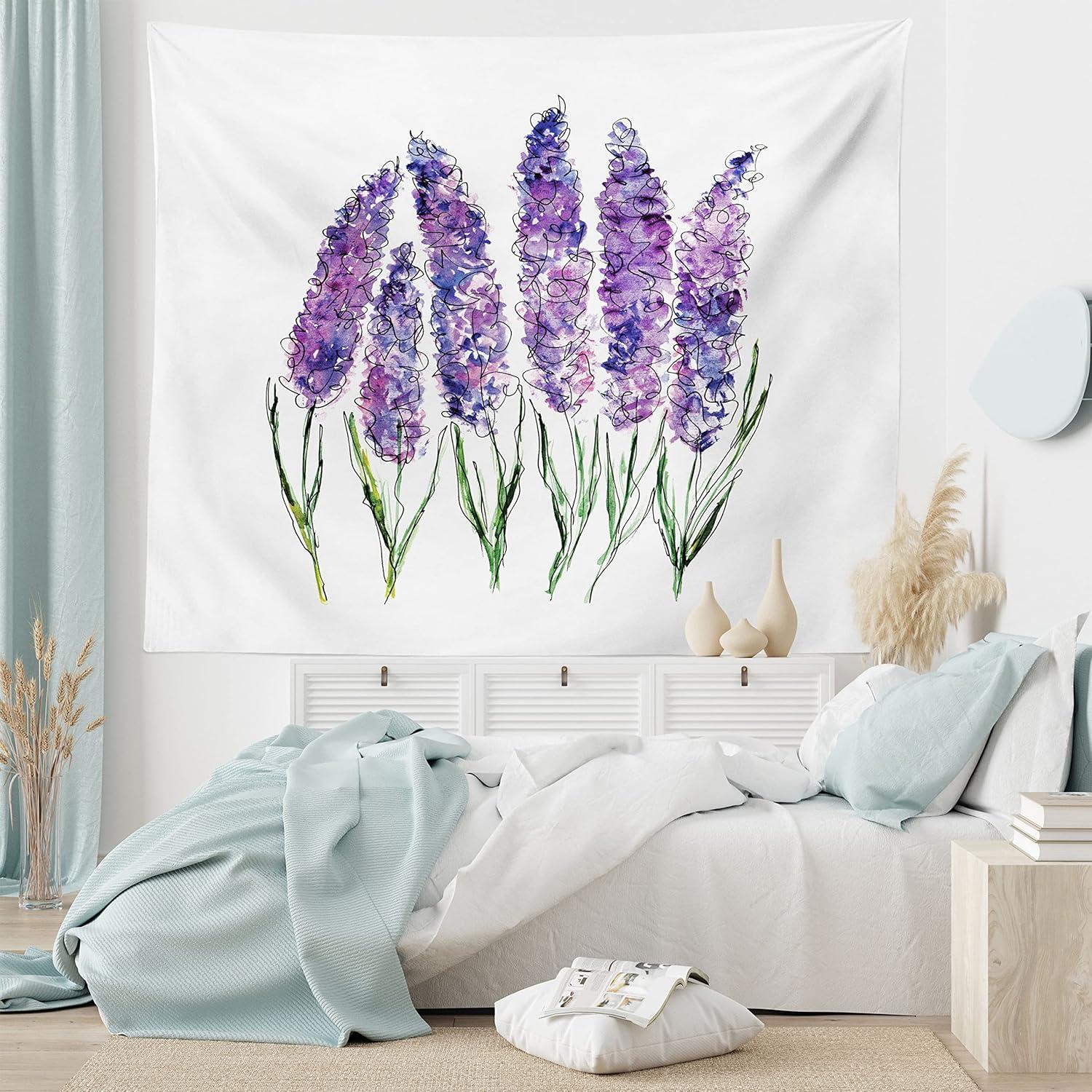 imageAmbesonne Compass Tapestry Compass Illustration with Lettering Nautical Ocean Adventure Themed Print Wide Wall Hanging for Bedroom Living Room Dorm 60 X 40 Night Blue BeigeViolet White