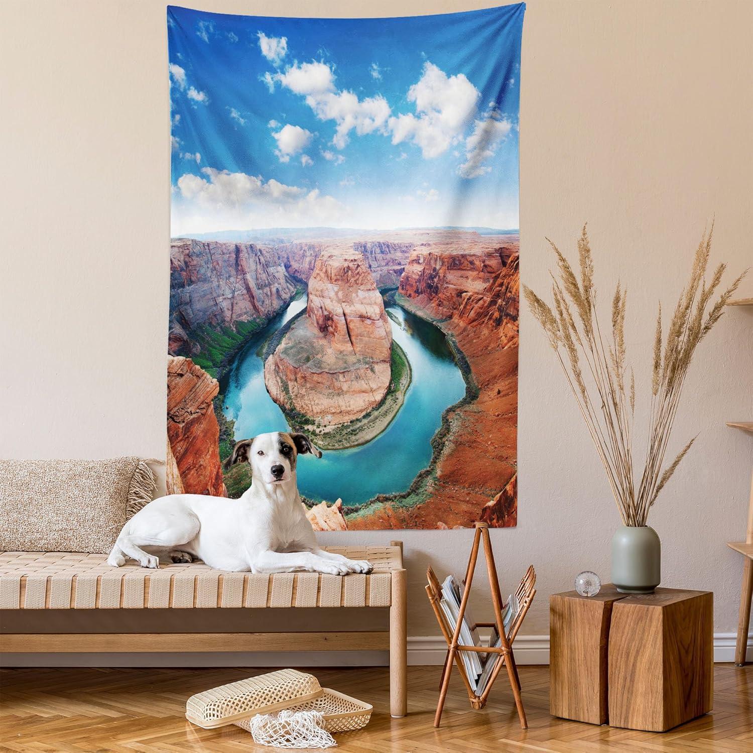 imageAmbesonne Compass Tapestry Compass Illustration with Lettering Nautical Ocean Adventure Themed Print Wide Wall Hanging for Bedroom Living Room Dorm 60 X 40 Night Blue BeigeCinnamon White