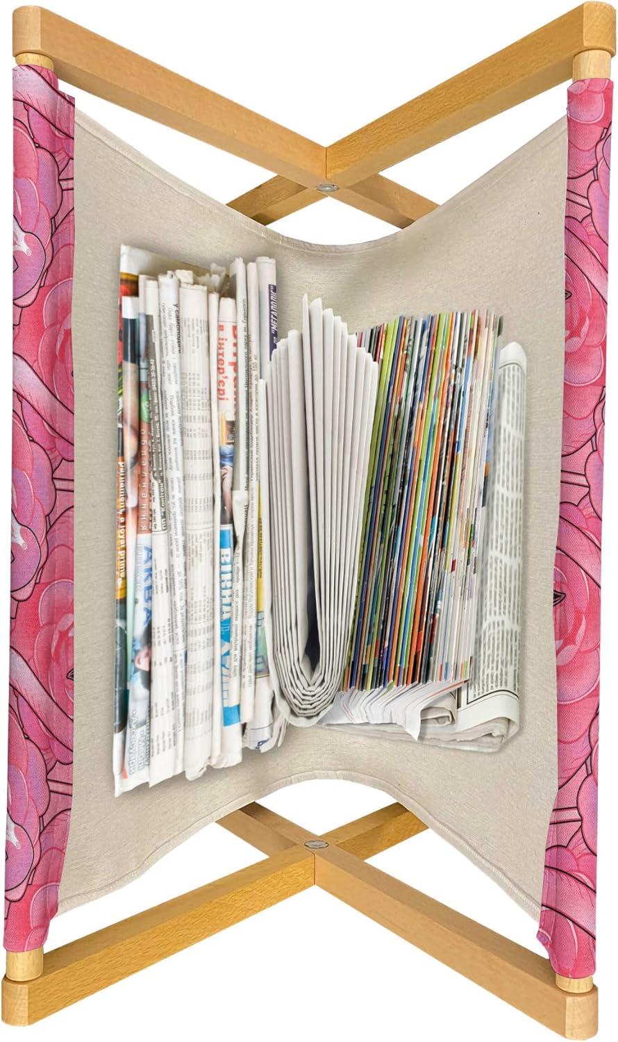 imageAmbesonne Flamingo Magazine and Book Holder Valentines Day Theme with Romantic Birds and Rose Petals Love Tropical Decorative Floor Rack Organizer for Living Room 22x19 Dark Coral and PinkDark Coral and Pink