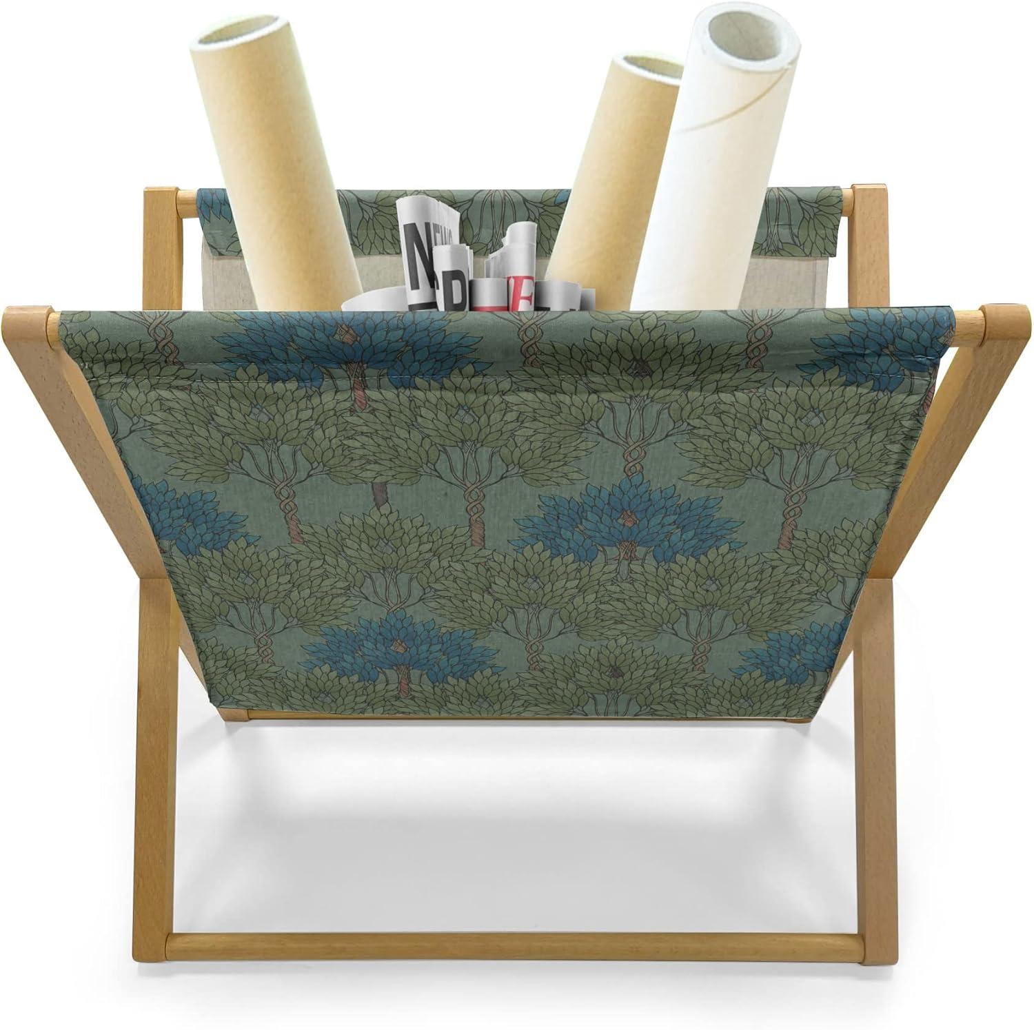 imageAmbesonne Flamingo Magazine and Book Holder Valentines Day Theme with Romantic Birds and Rose Petals Love Tropical Decorative Floor Rack Organizer for Living Room 22x19 Dark Coral and PinkArmy Green and Slate Blue