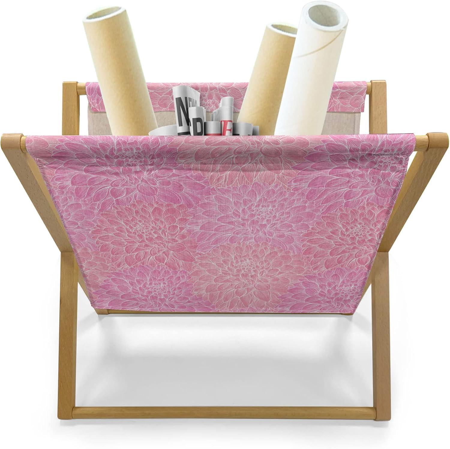 imageAmbesonne Flamingo Magazine and Book Holder Valentines Day Theme with Romantic Birds and Rose Petals Love Tropical Decorative Floor Rack Organizer for Living Room 22x19 Dark Coral and PinkPink and Coral