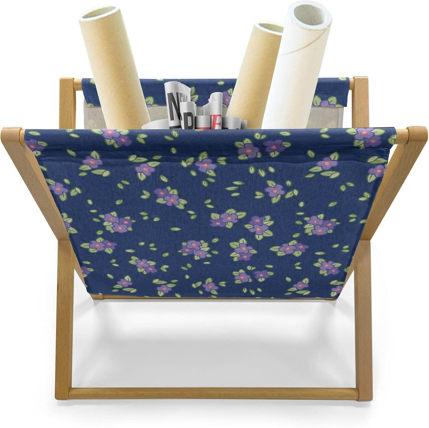 imageAmbesonne Flamingo Magazine and Book Holder Valentines Day Theme with Romantic Birds and Rose Petals Love Tropical Decorative Floor Rack Organizer for Living Room 22x19 Dark Coral and PinkDark Blue and Multicolor
