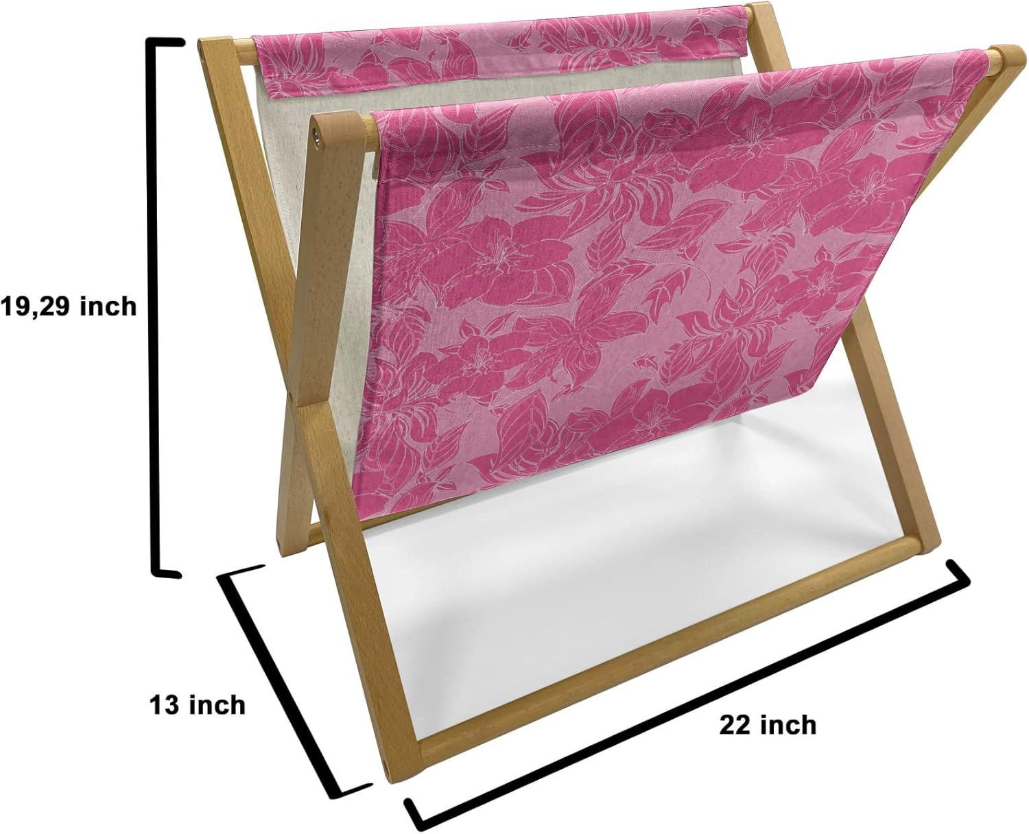 imageAmbesonne Flamingo Magazine and Book Holder Valentines Day Theme with Romantic Birds and Rose Petals Love Tropical Decorative Floor Rack Organizer for Living Room 22x19 Dark Coral and PinkPink