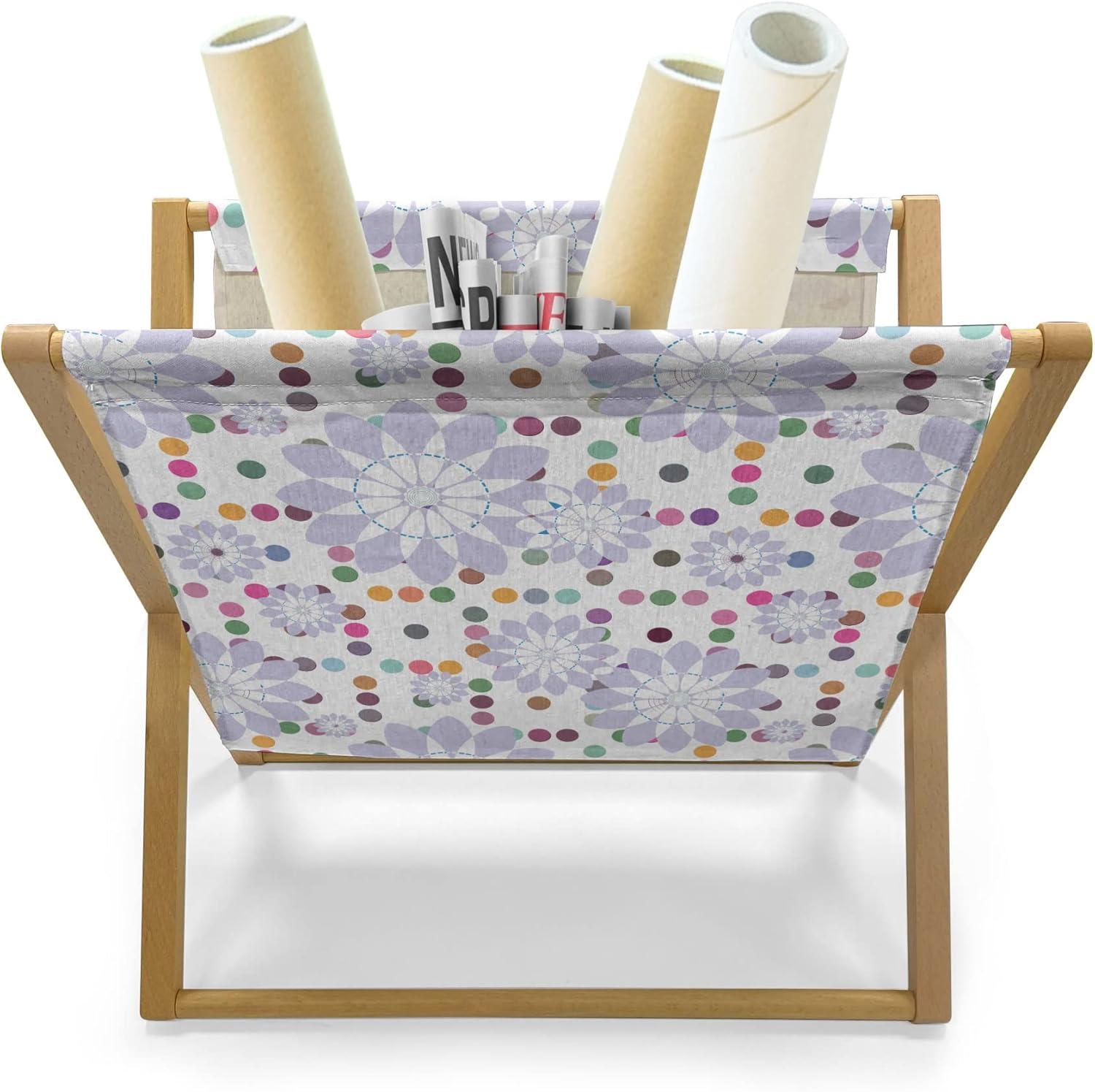 imageAmbesonne Flamingo Magazine and Book Holder Valentines Day Theme with Romantic Birds and Rose Petals Love Tropical Decorative Floor Rack Organizer for Living Room 22x19 Dark Coral and PinkLilac Multicolor
